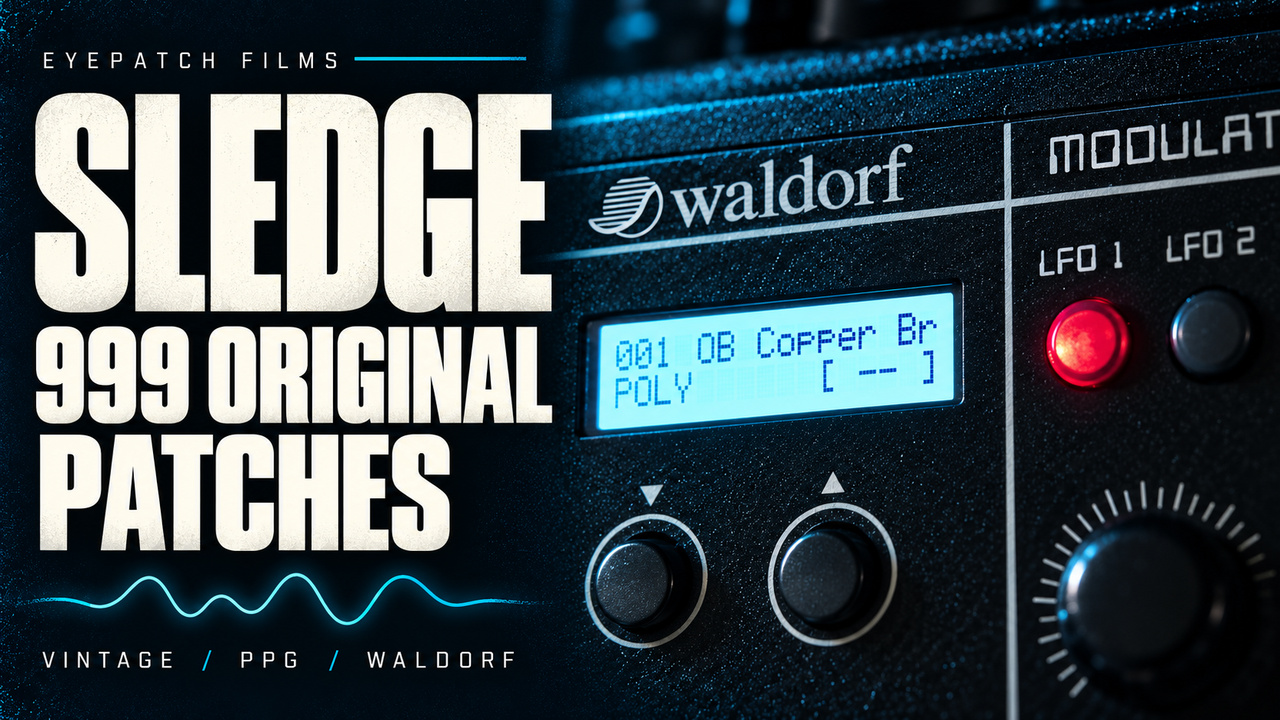 Sledge 999 Original Patches, Eyepatch Films, with the Sledge control panel